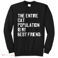 The Entire Cat Population Is My Best Friend Sweatshirt thumb 0