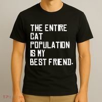 The Entire Cat Population Is My Best Friend T-Shirt thumb 3