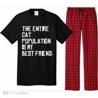 The Entire Cat Population Is My Best Friend Pajama Set thumb 0