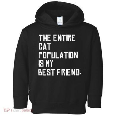 The Entire Cat Population Is My Best Friend Toddler Hoodie