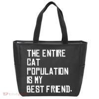 The Entire Cat Population Is My Best Friend Tote Bag thumb 0