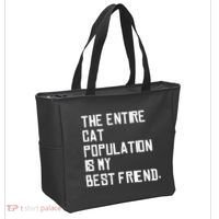 The Entire Cat Population Is My Best Friend Tote Bag thumb 2