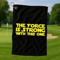 The Force Is Strong With This One Golf Towel thumb 1