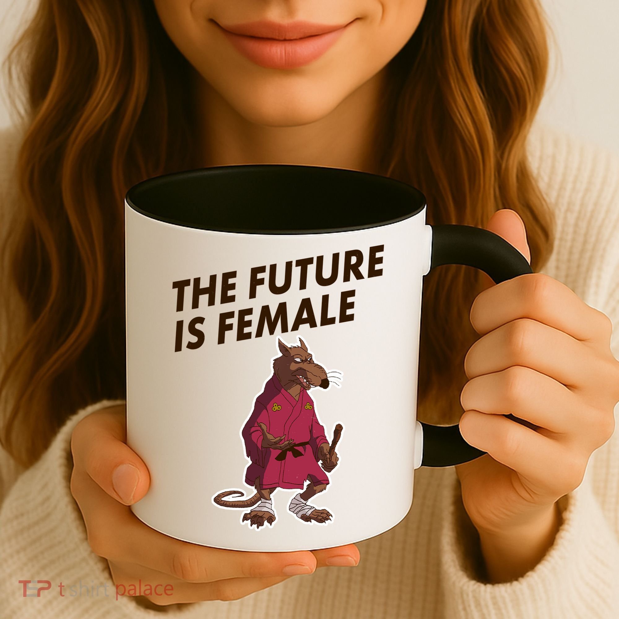 The Future Is Female Funny Splinter Meme Coffee Mug