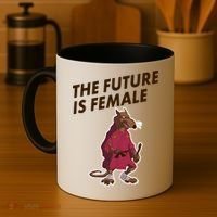 The Future Is Female Funny Splinter Meme Coffee Mug thumb 4