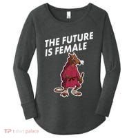 The Future Is Female Funny Splinter Meme Women's Perfect Tri Tunic Long Sleeve Shirt thumb 0