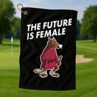 The Future Is Female Funny Splinter Meme Golf Towel thumb 1