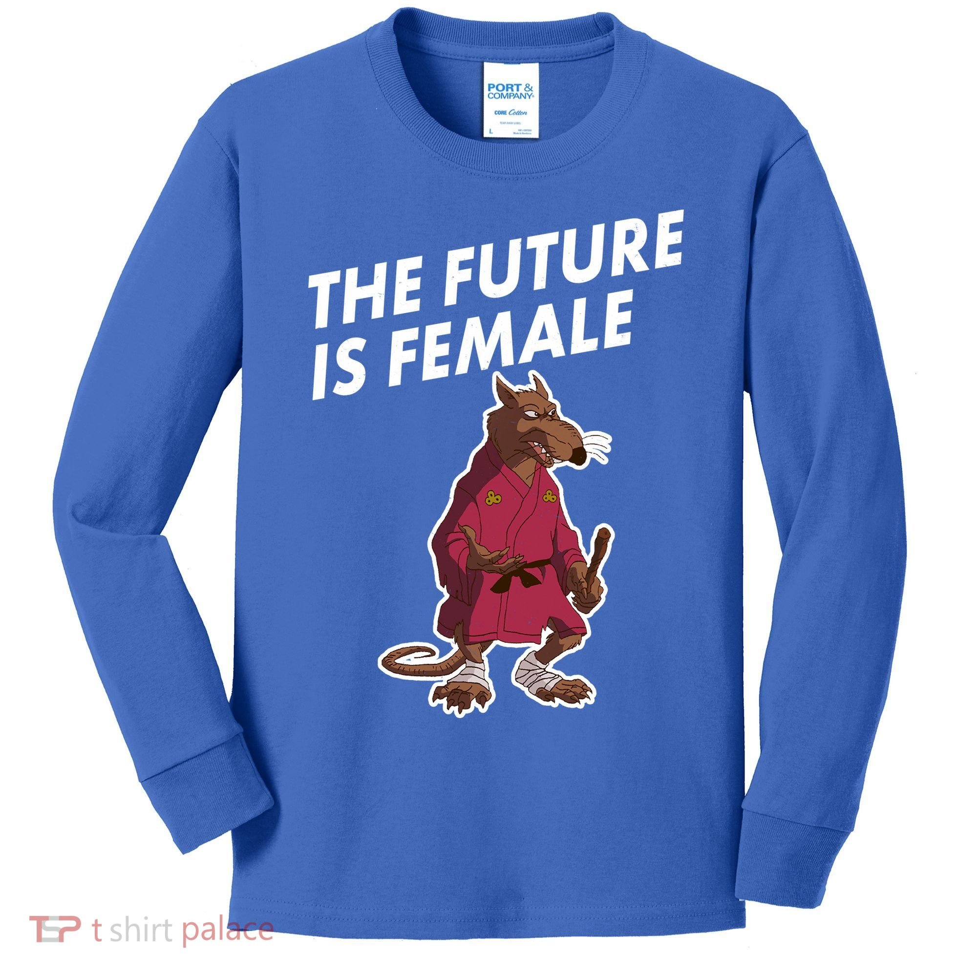 The Future Is Female Funny Splinter Meme Kids Long Sleeve Shirt
