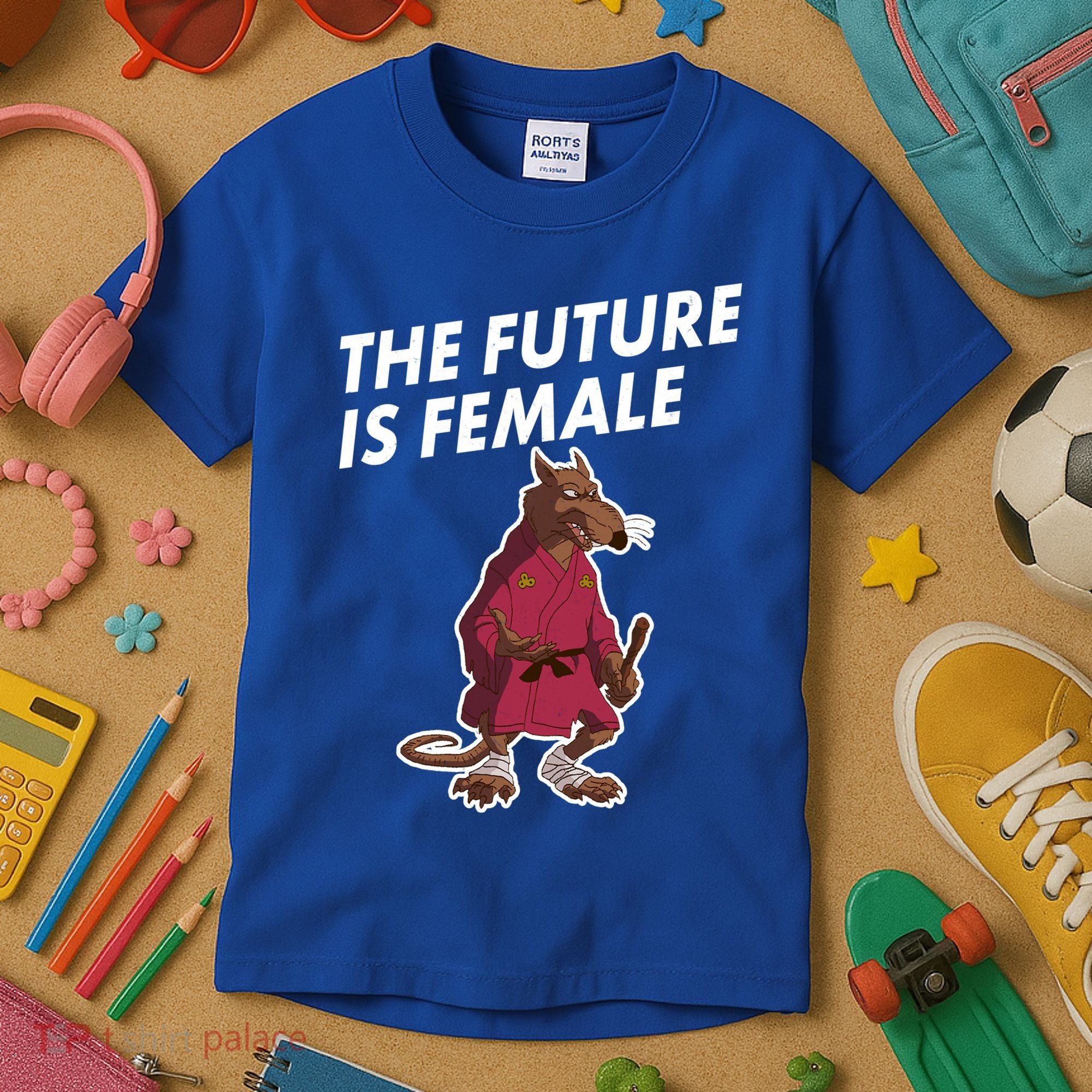 The Future Is Female Funny Splinter Meme Kids T-Shirt
