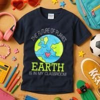 The Future Of Planet Earth Is In My Classroom Kids T-Shirt thumb 3