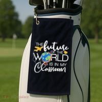 The Future of the World Is In My Classroom Golf Towel thumb 2