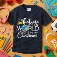 The Future of the World Is In My Classroom Kids T-Shirt thumb 3