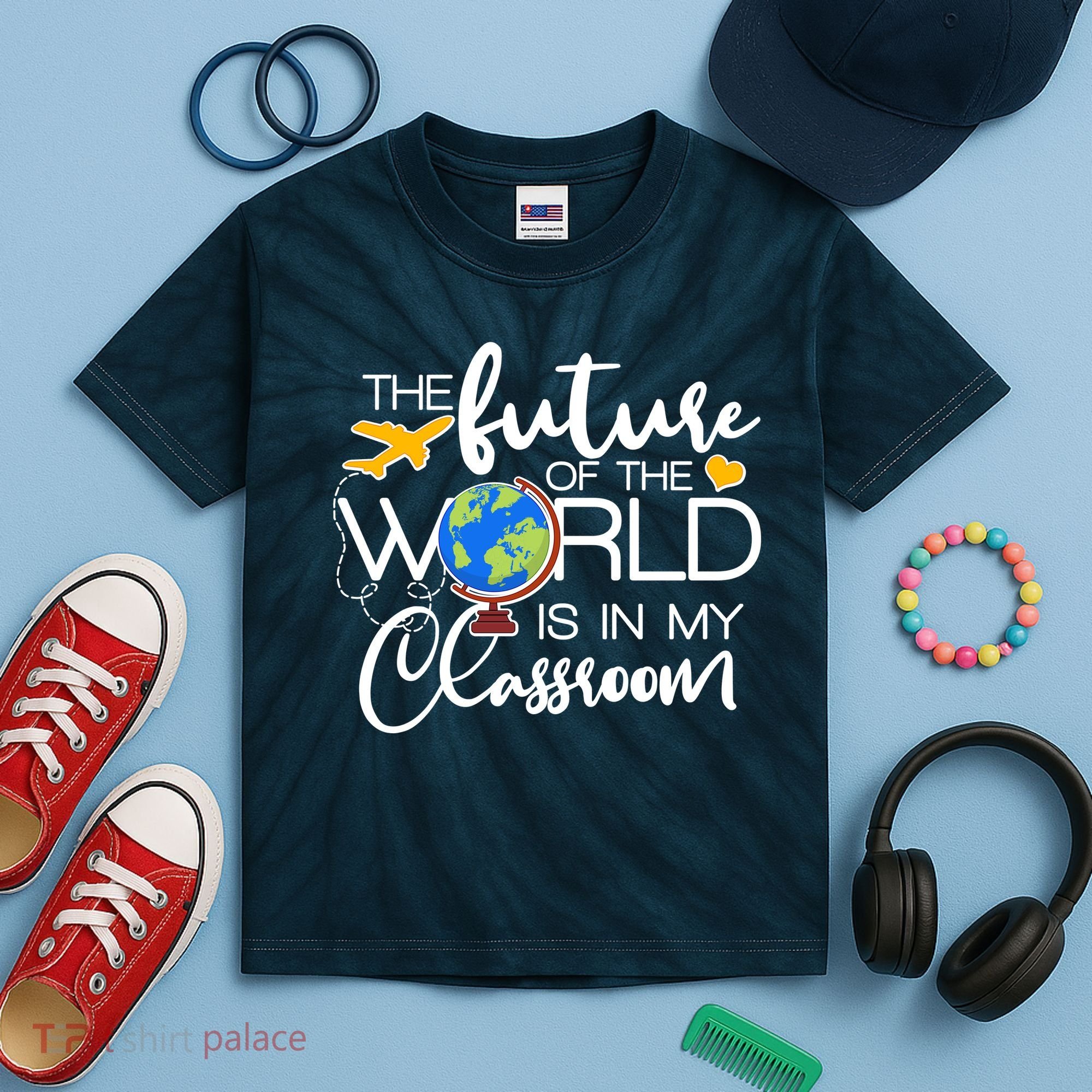The Future of the World Is In My Classroom Kids Tie-Dye T-Shirt