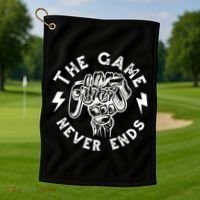 The Game Never Ends Golf Towel thumb 1