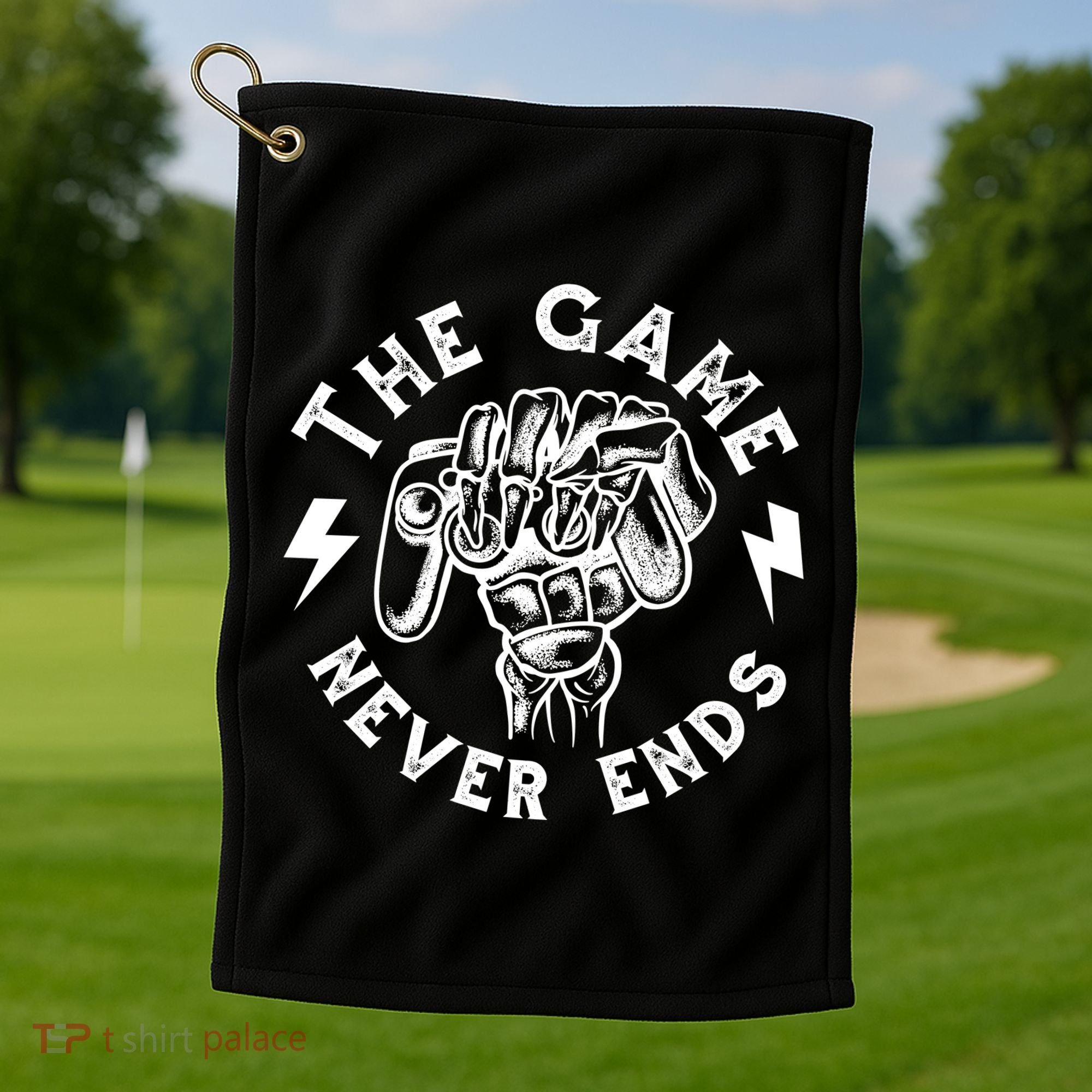 The Game Never Ends Golf Towel