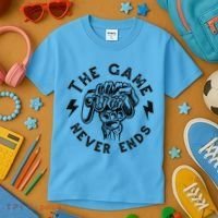 The Game Never Ends Kids T-Shirt thumb 3