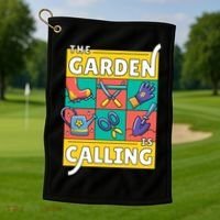 The Garden Is Calling Golf Towel thumb 1