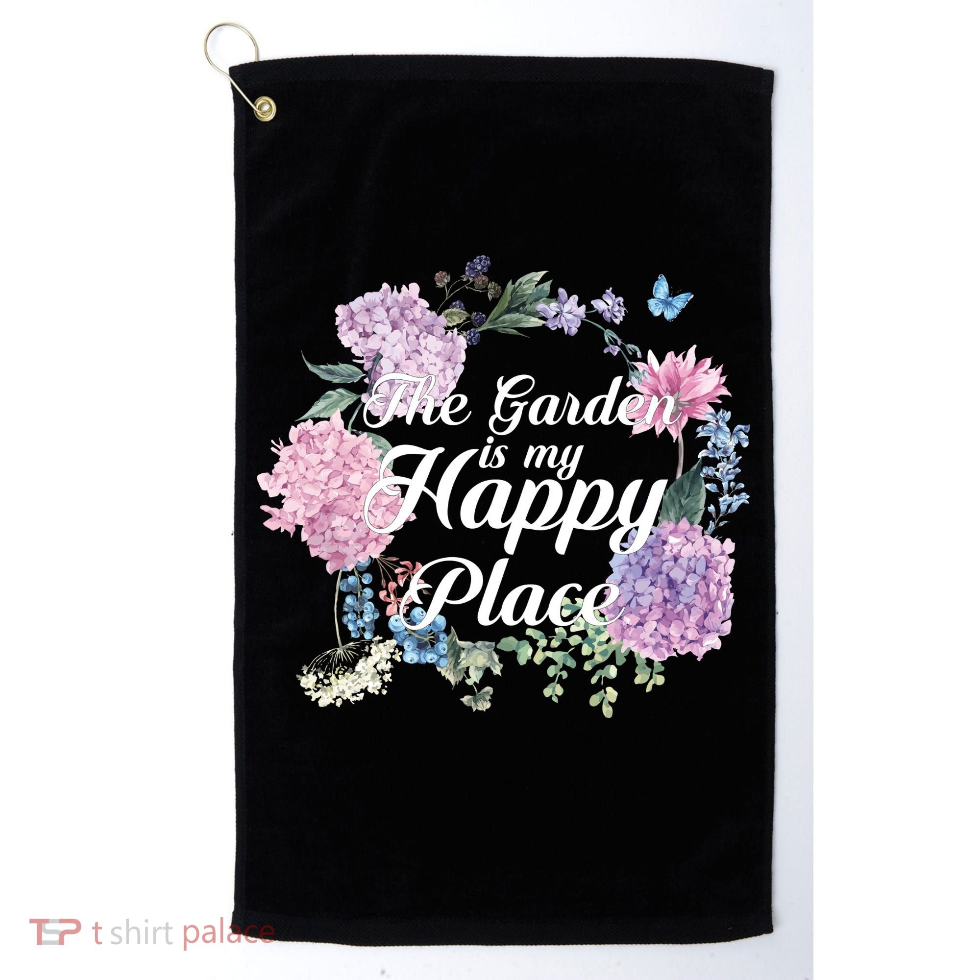 The Garden Is My Happy Place Golf Towel