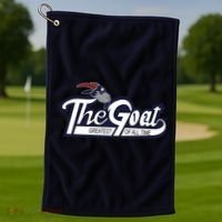 The Goat 12 Greatest Of All Time Golf Towel thumb 1