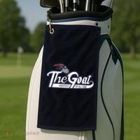 The Goat 12 Greatest Of All Time Golf Towel thumb 2
