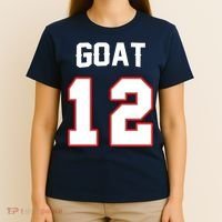 The Goat #12 Jersey 5 Time Champ New England Football T-Shirt thumb 4