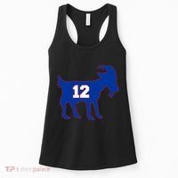 The Goat #12 New England Fan Football QB Women's Tank Top thumb 0