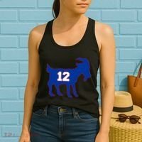 The Goat #12 New England Fan Football QB Women's Tank Top thumb 2