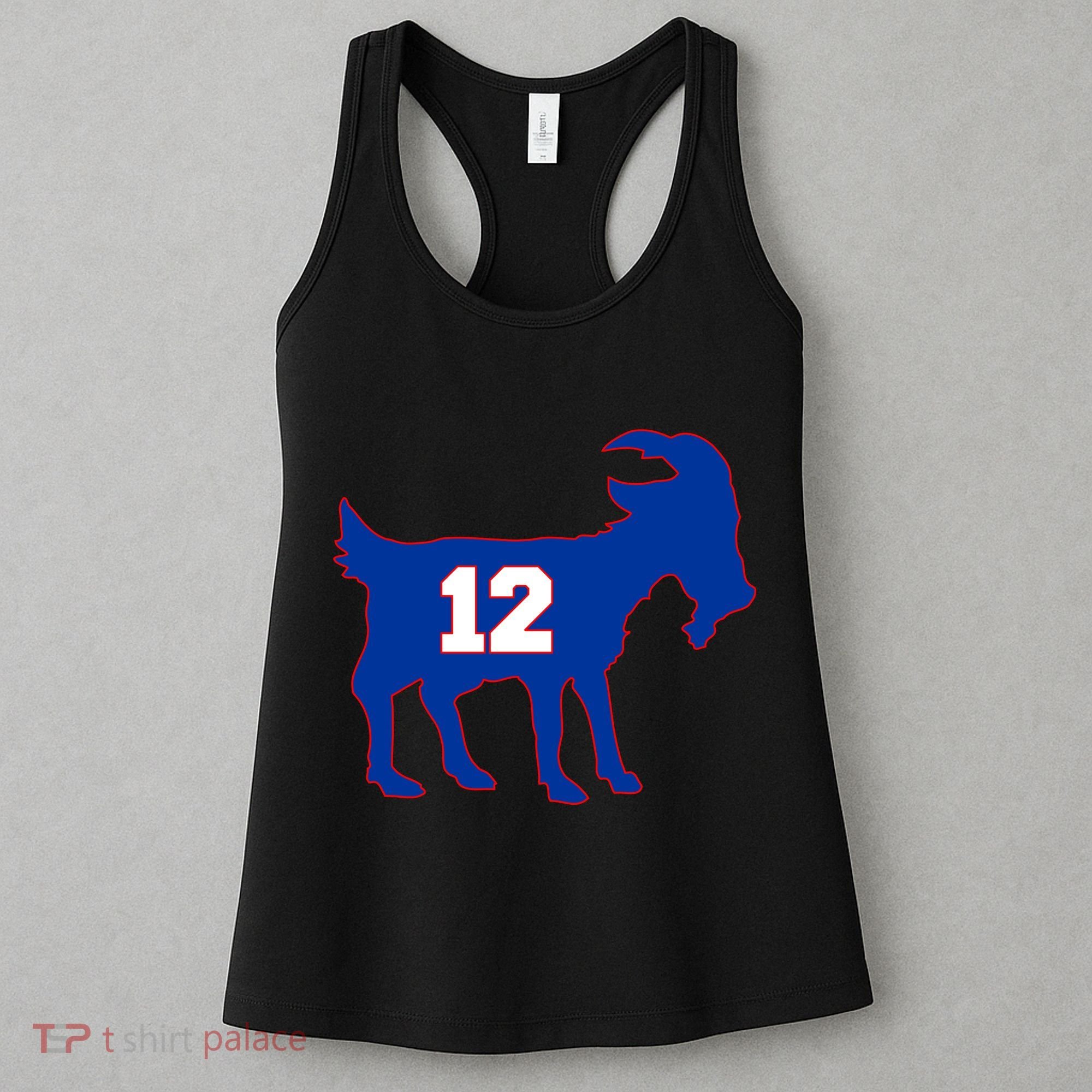 The Goat #12 New England Fan Football QB Women's Tank Top