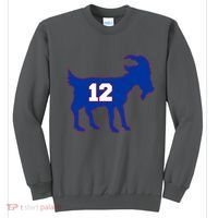 The Goat #12 New England Fan Football QB Sweatshirt thumb 0