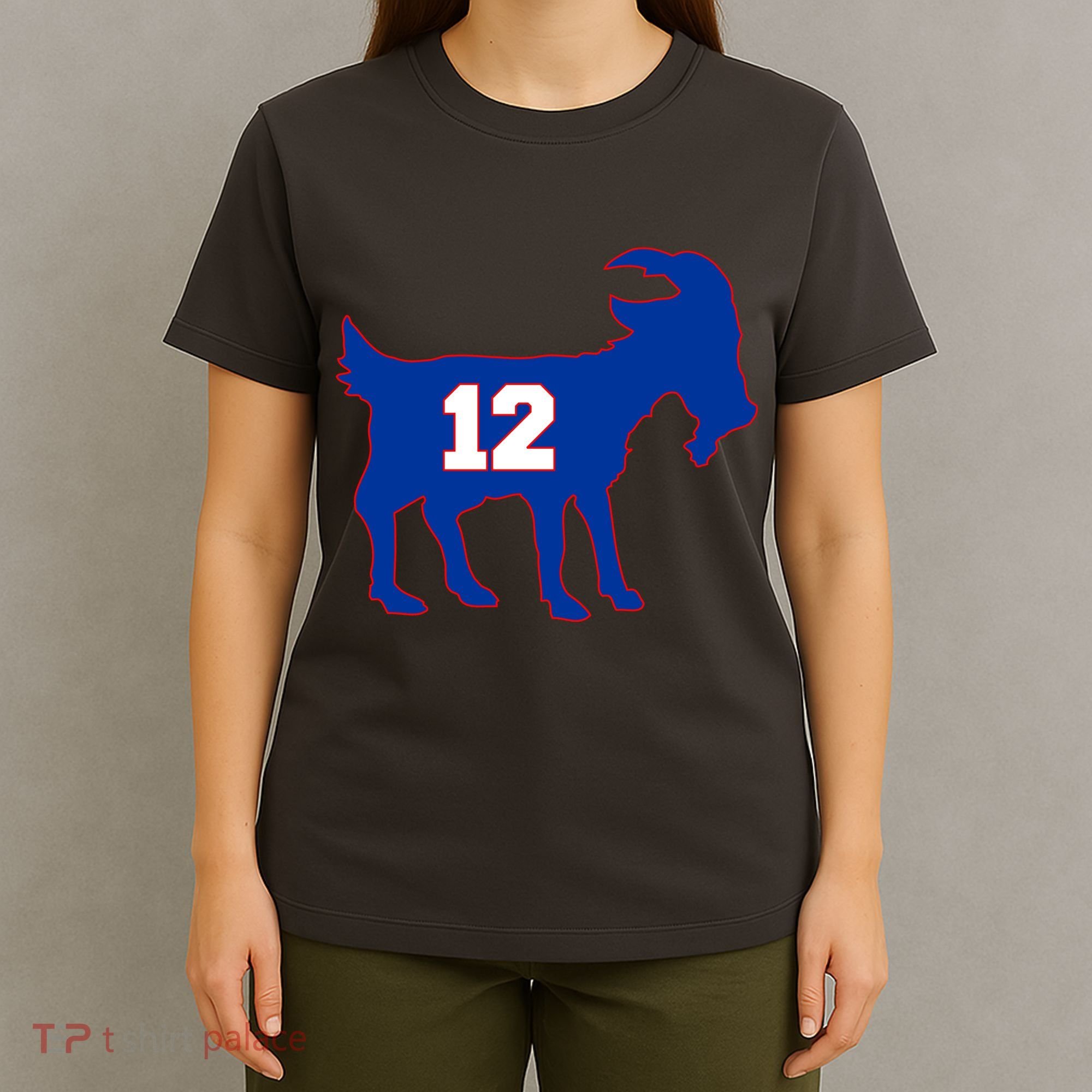 The Goat #12 New England Fan Football QB T-Shirt