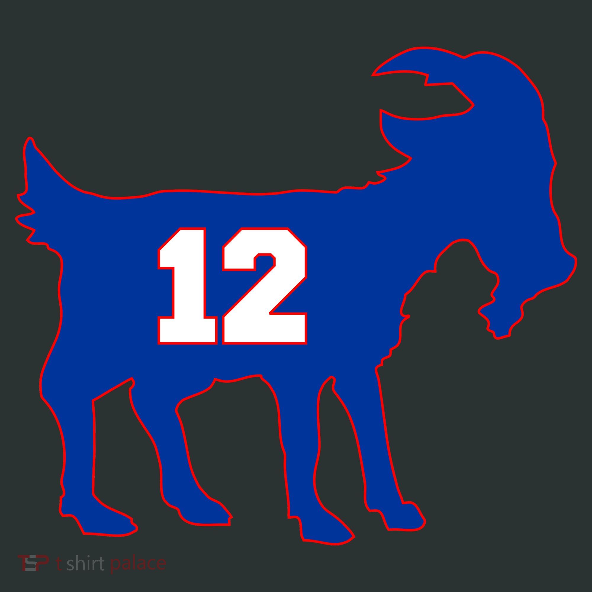The Goat #12 New England Fan Football QB T-Shirt