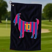 The Goat Messi 10 Greatest Of All Time Golf Towel thumb 1