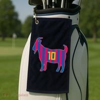 The Goat Messi 10 Greatest Of All Time Golf Towel thumb 2