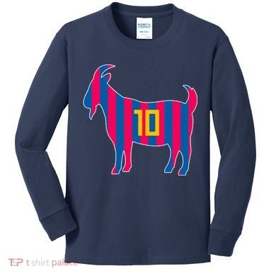 The Goat Messi 10 Greatest Of All Time Kids Long Sleeve Shirt