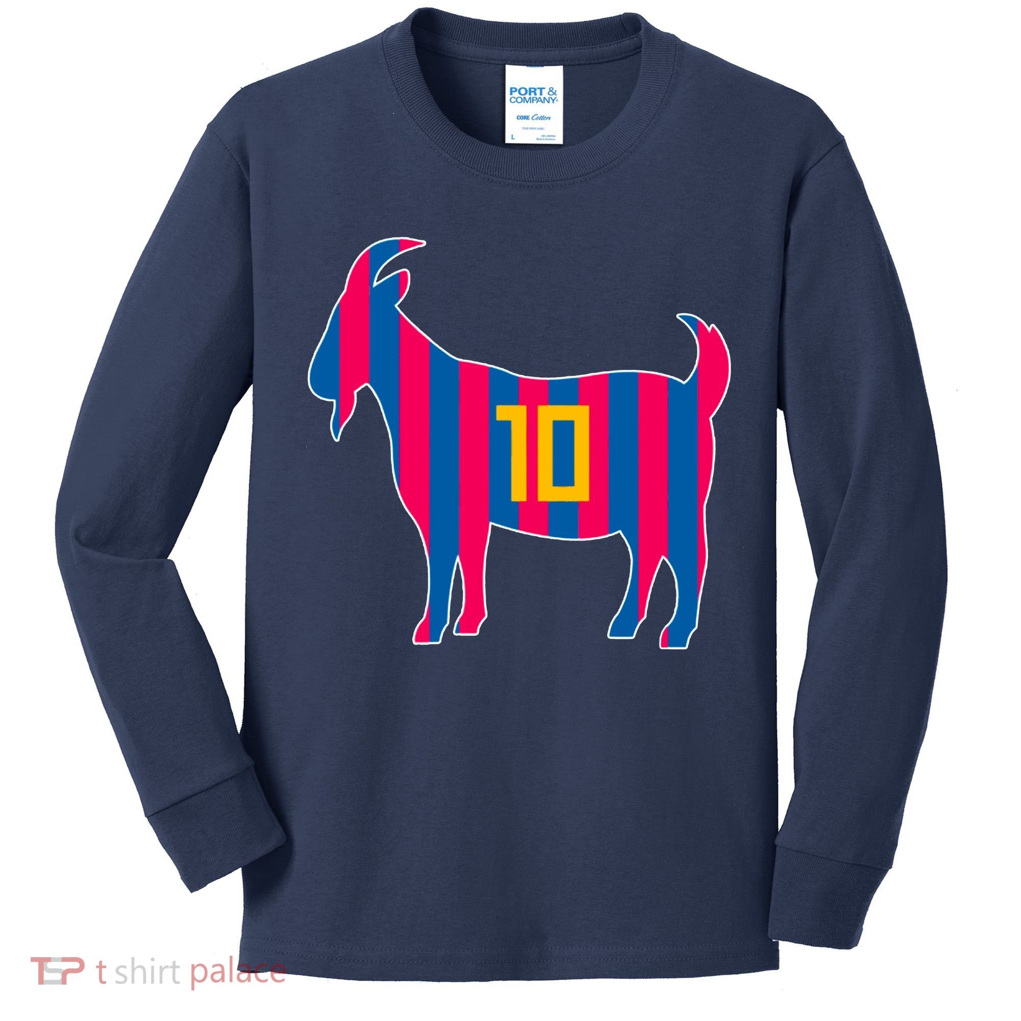 The Goat Messi 10 Greatest Of All Time Kids Long Sleeve Shirt