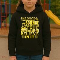The Good Thing About Science Is That It's True Kids Hoodie thumb 3