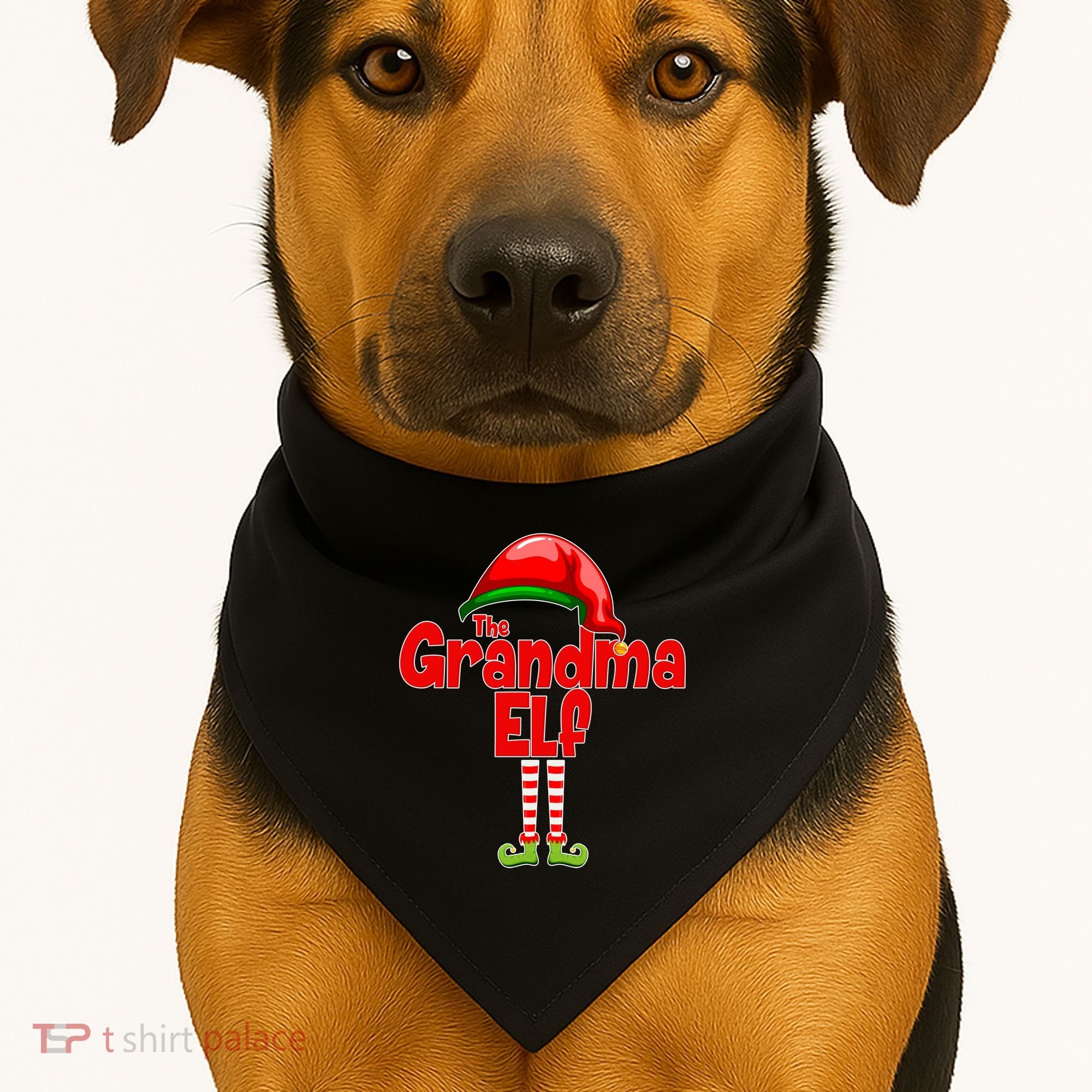 The Grandma Elf Christmas USA-Made Doggie Bandana
