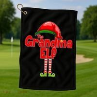 The Grandma Elf Christmas Golf Towel thumb 1