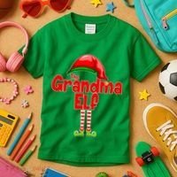 The Grandma Elf Christmas Kids T-Shirt thumb 3