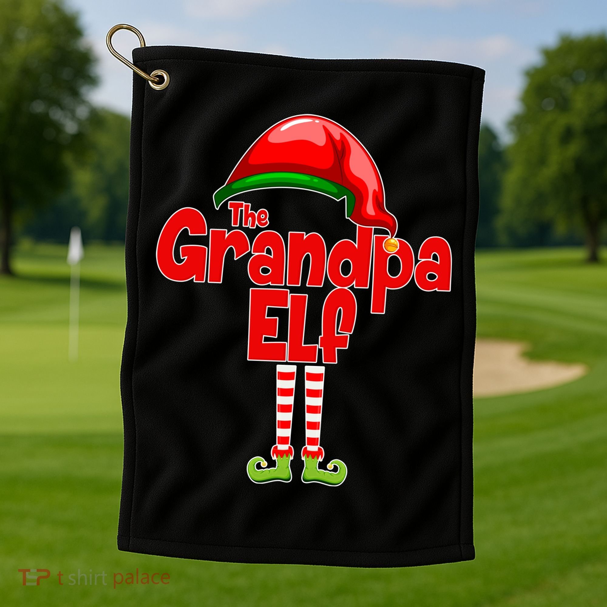 The Grandpa Elf Golf Towel