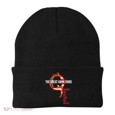 The Great Awakening Qanon Where We Go One We Go All Beanie