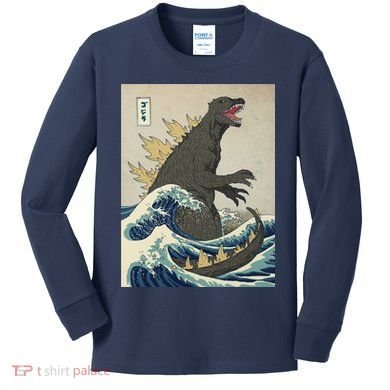 The Great Monster Of Kanagawa Kids Long Sleeve Shirt