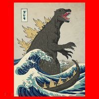 The Great Monster Of Kanagawa Santa Hat thumb 1
