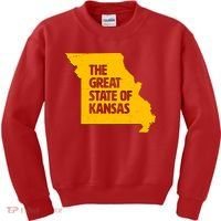 The Great State Of Kansas Kids Sweatshirt thumb 0