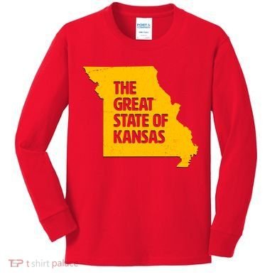 The Great State Of Kansas Kids Long Sleeve Shirt