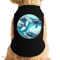 The Great Wave Dolphin Doggie Tank thumb 0
