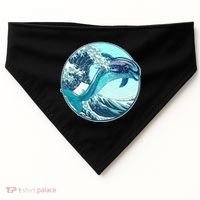 The Great Wave Dolphin USA-Made Doggie Bandana thumb 0