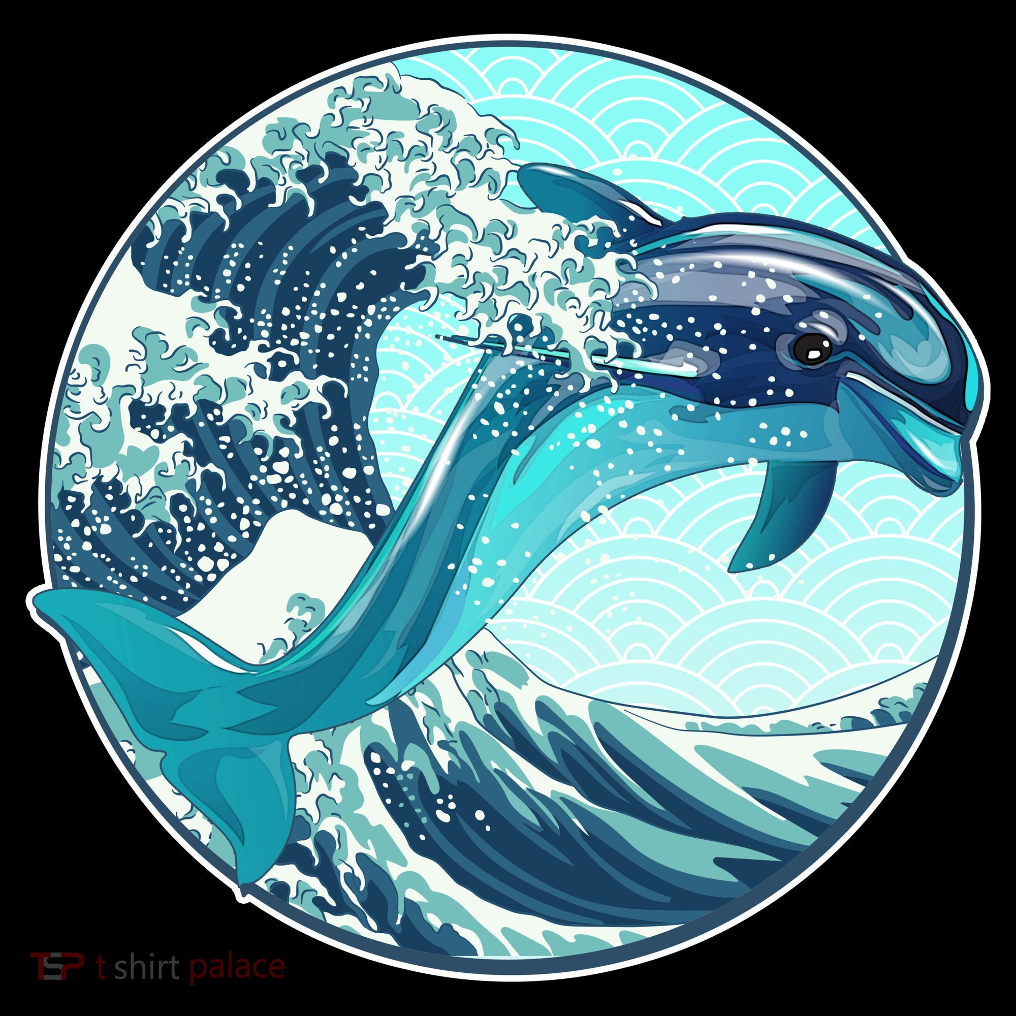 The Great Wave Dolphin Apron