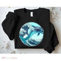 The Great Wave Dolphin Sweatshirt thumb 2
