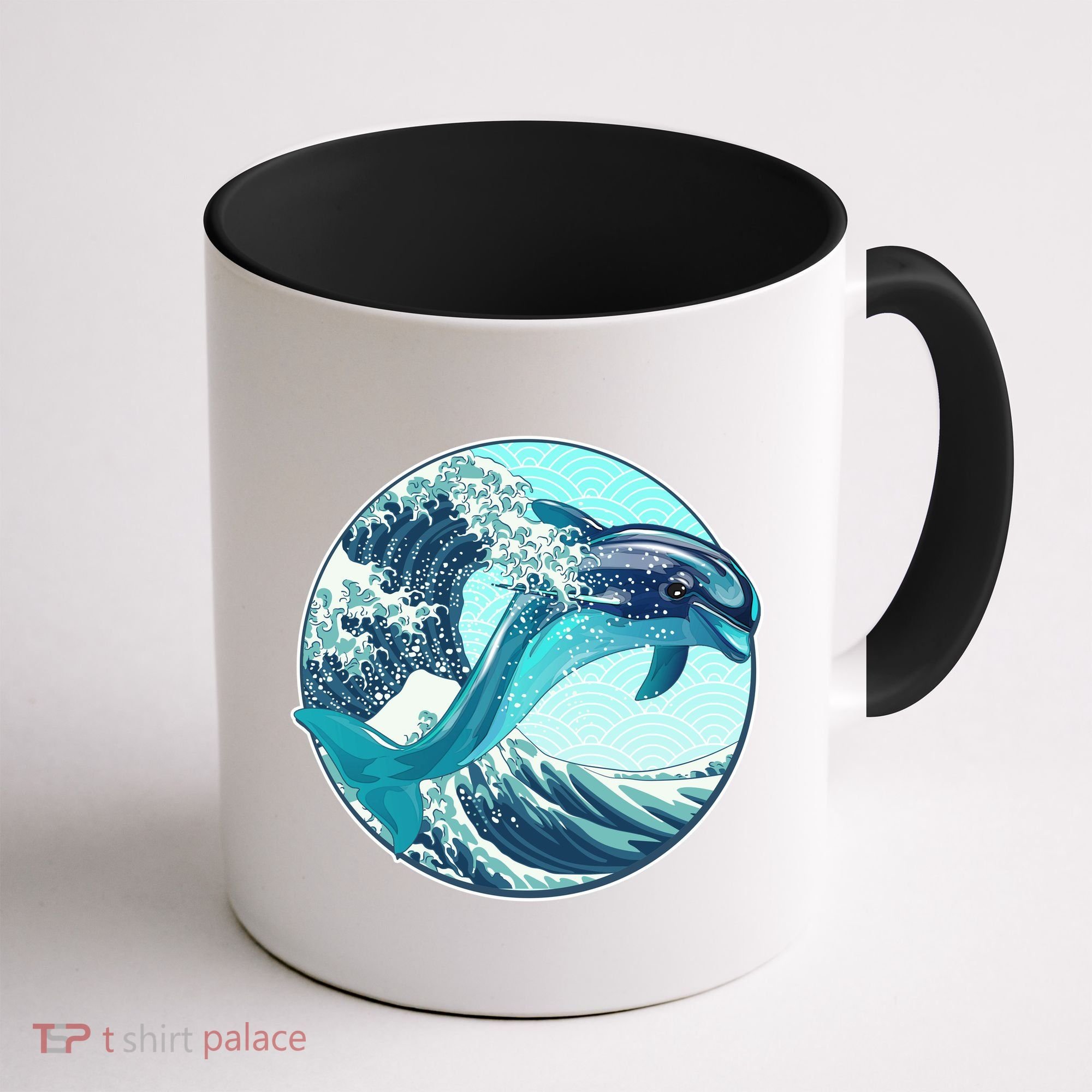 The Great Wave Dolphin Coffee Mug